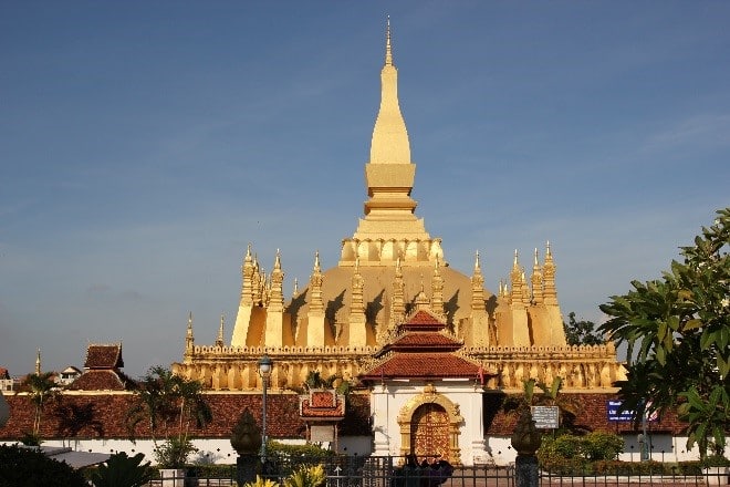 Gouden pagode Pha That Luang in Vientiane, Laos