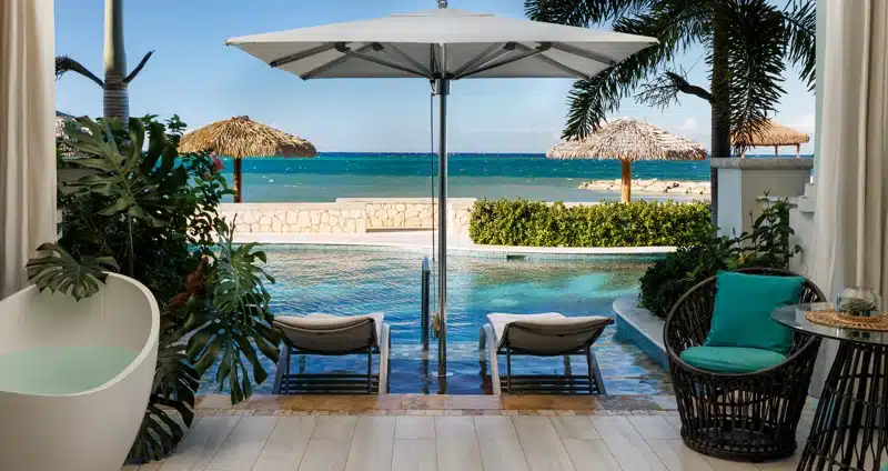 Kamer bij Sandals Montego Bay met uitzicht op zee