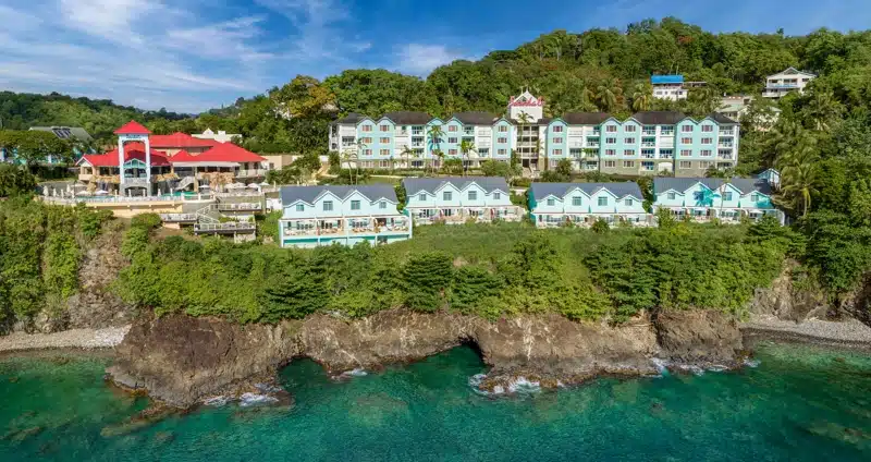 Uitzicht op Sandals Regency La Toc aan zee, St. Lucia