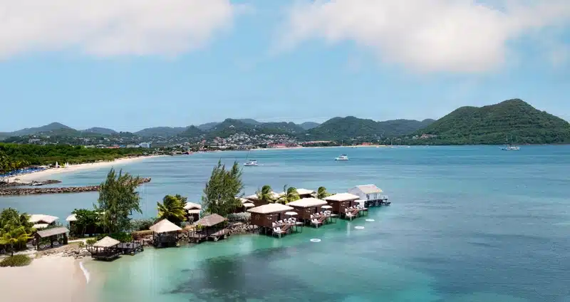 Overwaterbungalows bij Sandals Grande St Lucian