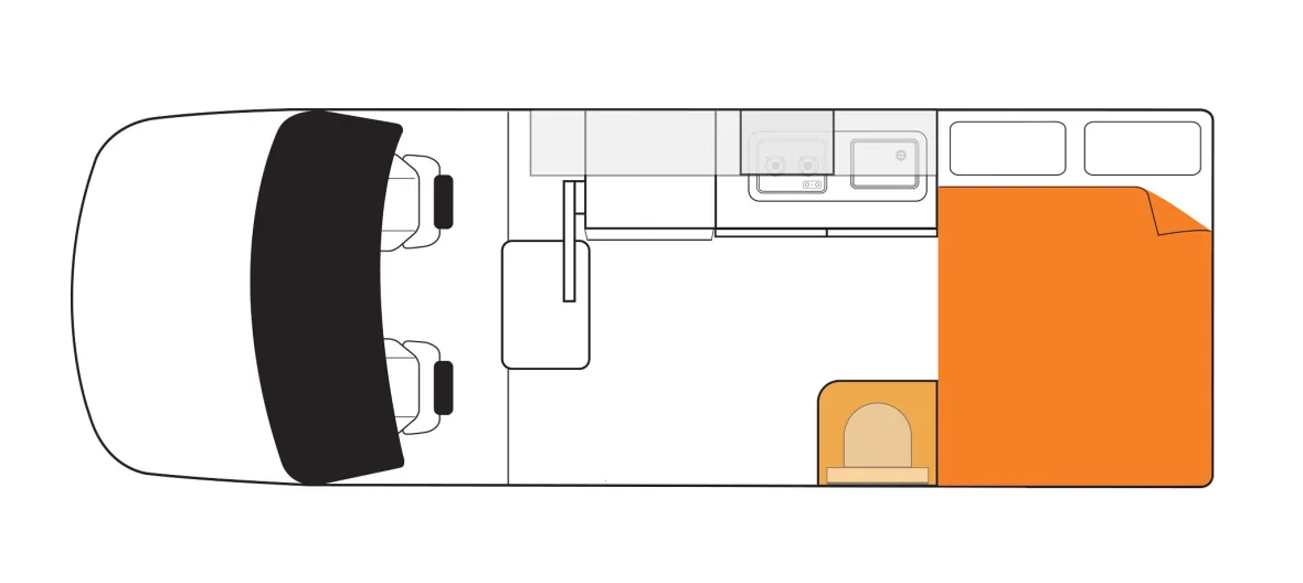 Britz Campers - HiTop vloerplan