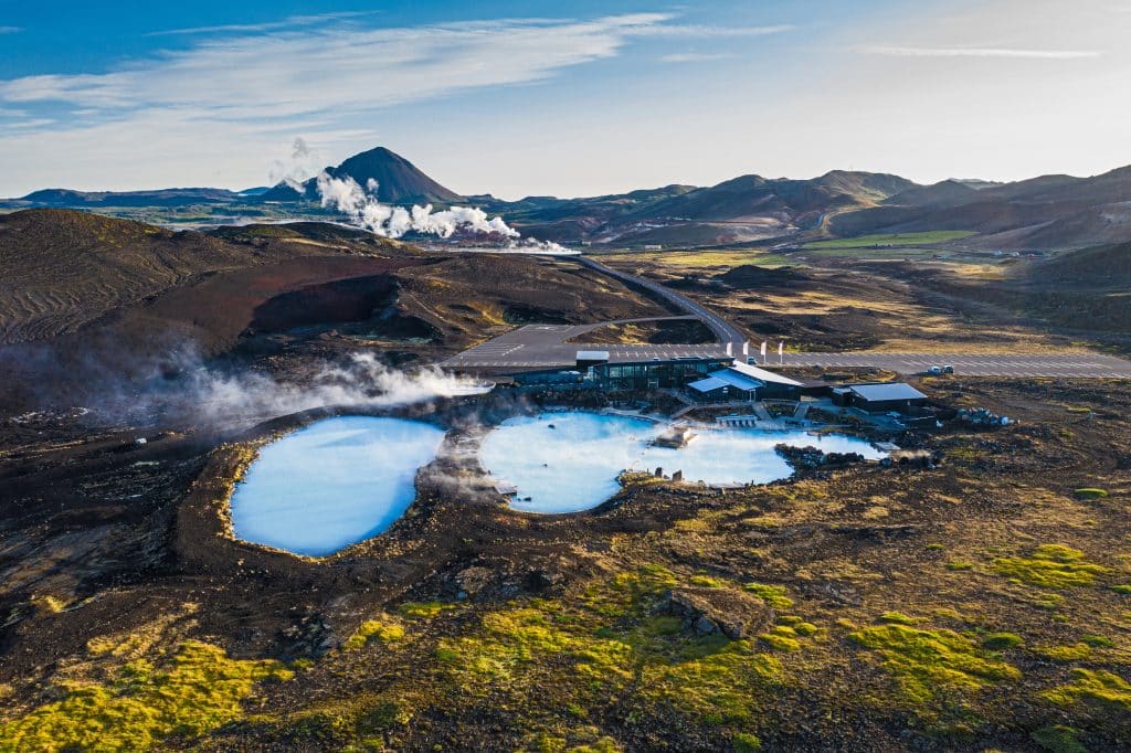 Geothermisch bad met stoom bij Mývatn in IJsland
