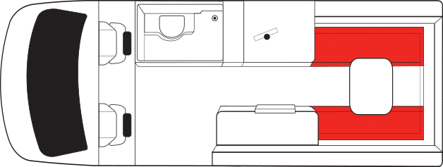 Plattegrond dagindeling Deuce camper Nieuw-Zeeland