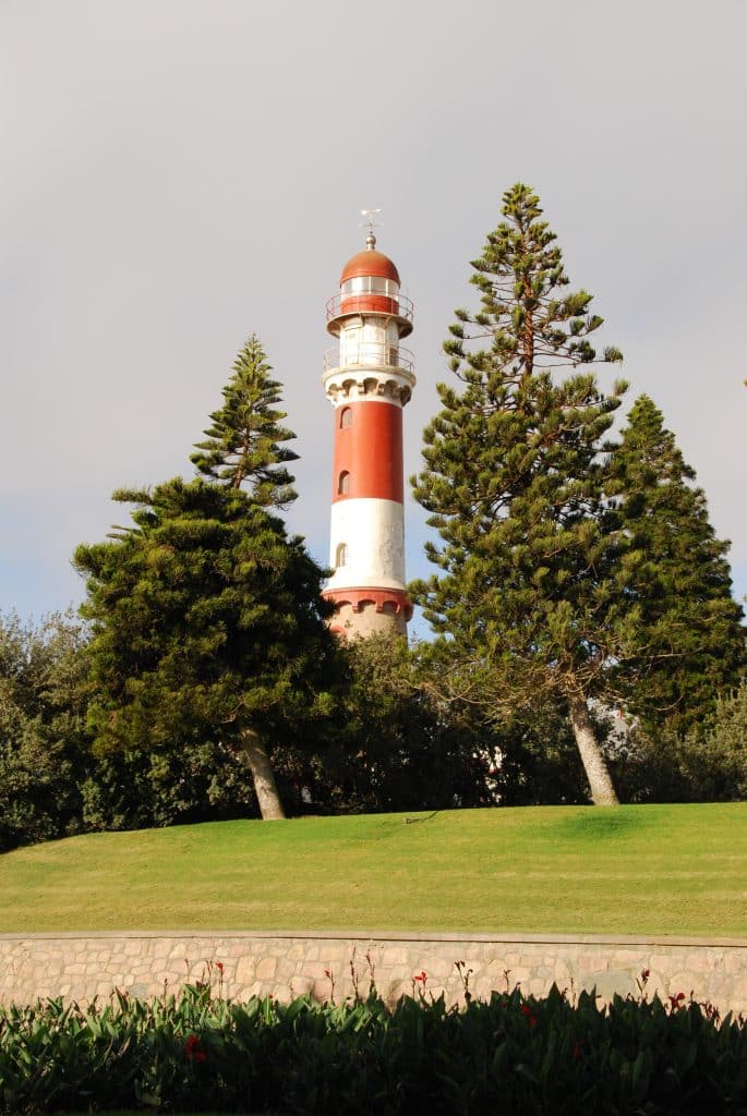 Rode en witte vuurtoren in Swakopmund, Namibië