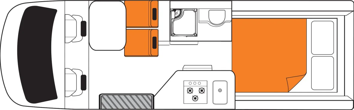 Nachtindeling Britz Venturer camper Nieuw-Zeeland