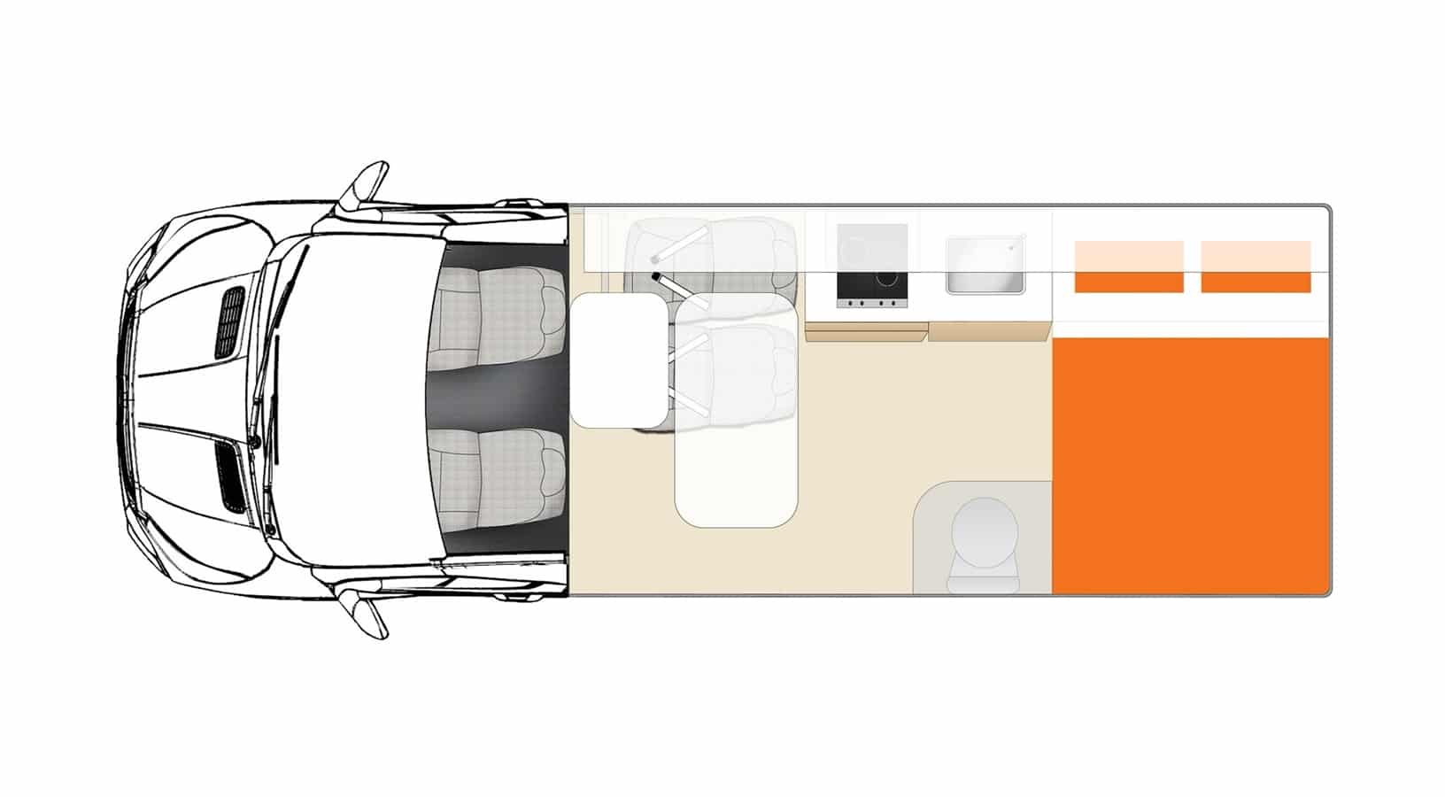Apollo Endeaver Camper - vloerplan dag