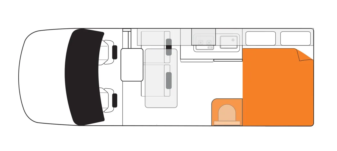 Britz Campers Voyager - vloerplan dag
